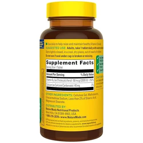 Nature Made Vitamin D3 2000 IU (50 mcg), 100 Vitamin D Tablets | Supports Bone, Immune & Muscle Health thumbnail 8