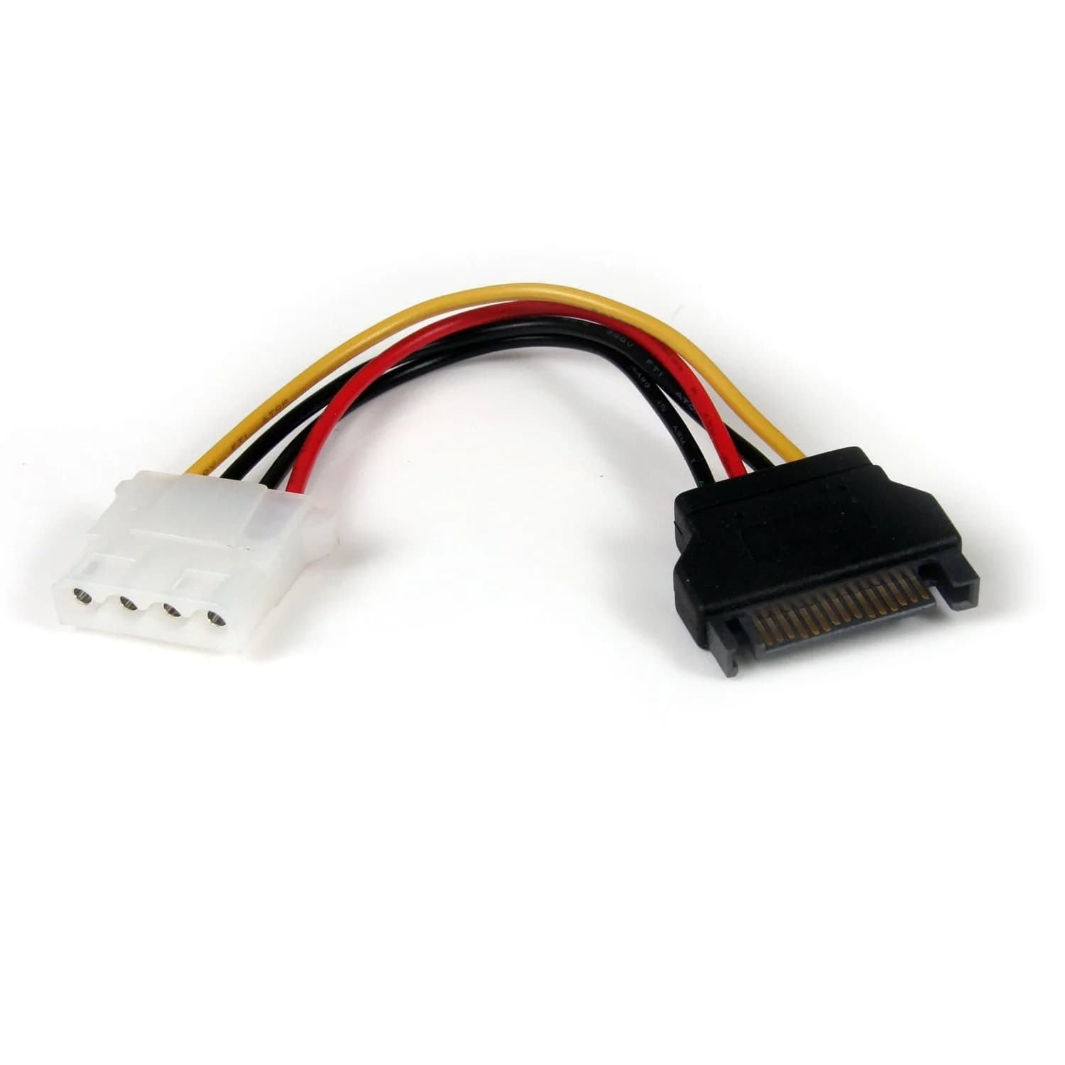 StarTech.com 6 inch SATA to LP4 Power Adapter Cable, Black | Connects IDE Drives to SATA Power - main product image