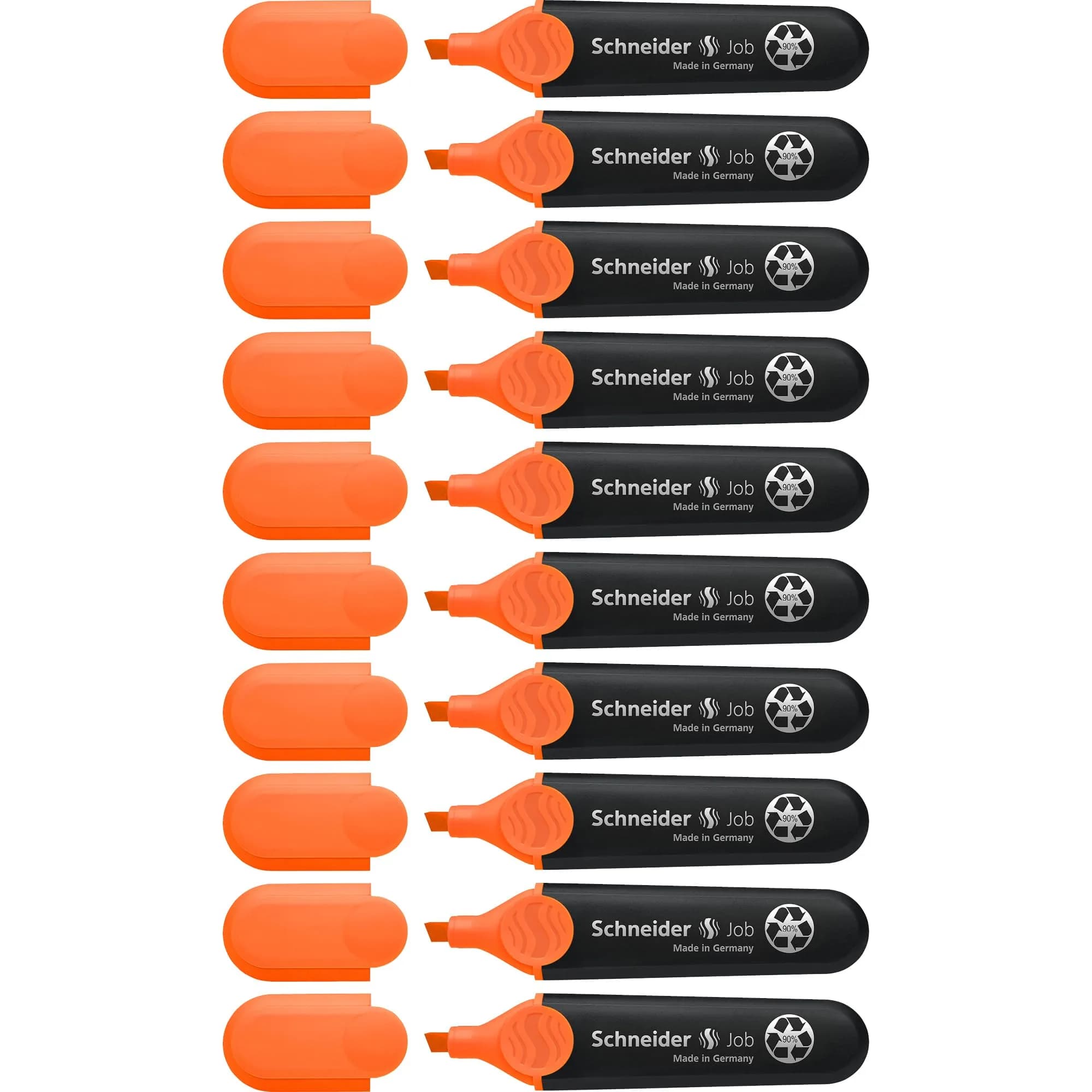 Schneider Job Highlighter, Chisel Tip, Orange Ink, Box of 10 | Fade-Resistant & Light-Resistant - main product image