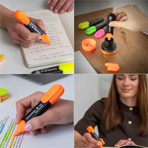 Schneider Job Highlighter Chisel Tip 1-5mm Orange Ink 10-Pack | Fade-Resistant & Light-Resistant thumbnail 4