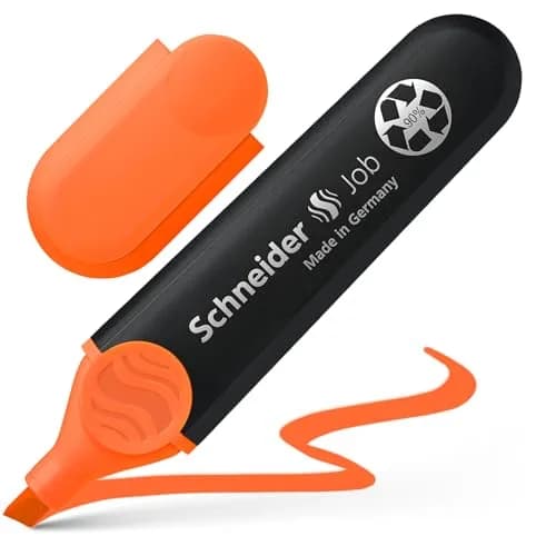 Schneider Job Highlighter Chisel Tip 1-5mm Orange Ink 10-Pack | Fade-Resistant & Light-Resistant thumbnail 5