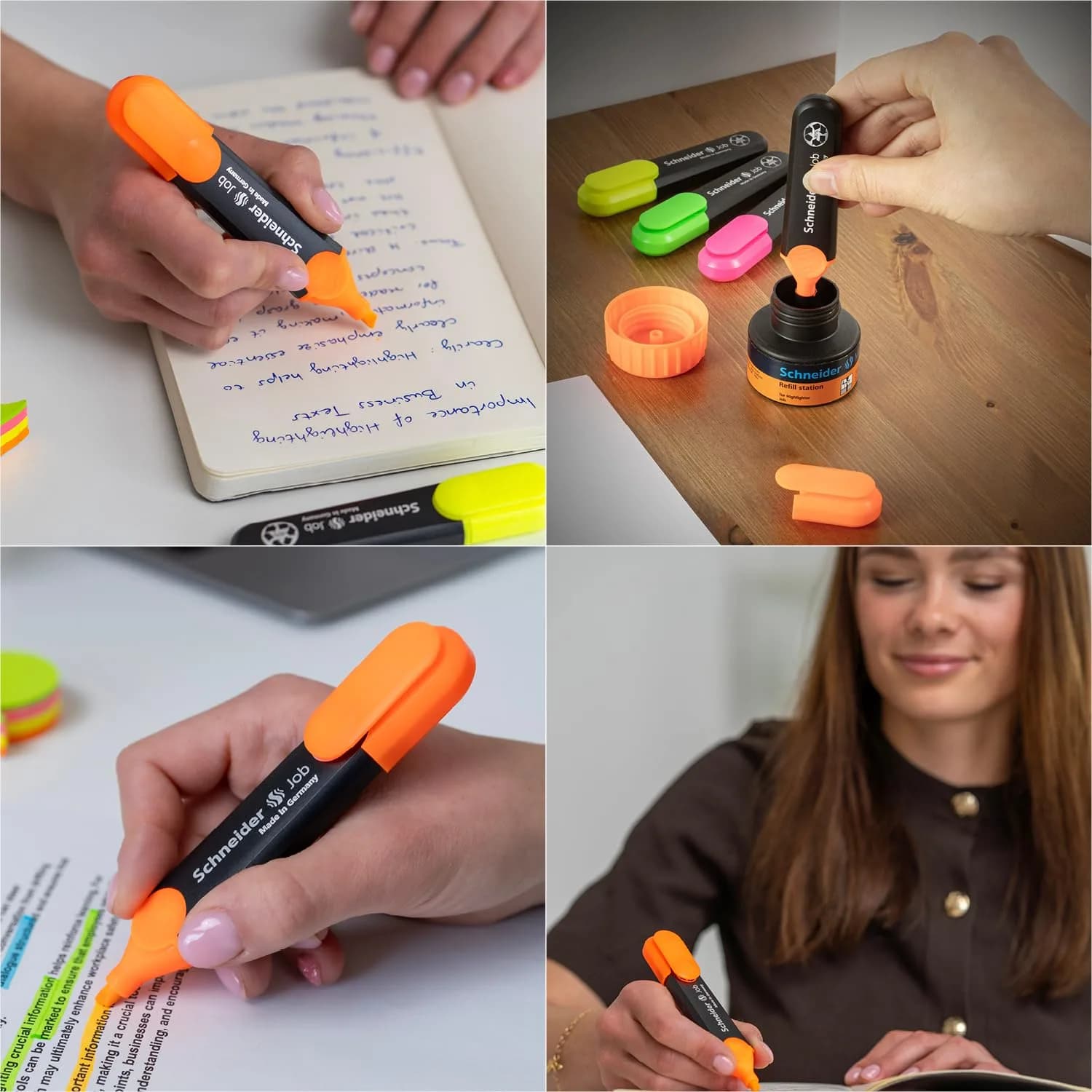 Schneider Job Highlighter, Chisel Tip, Orange Ink, Box of 10 | Fade-Resistant & Light-Resistant - view 4