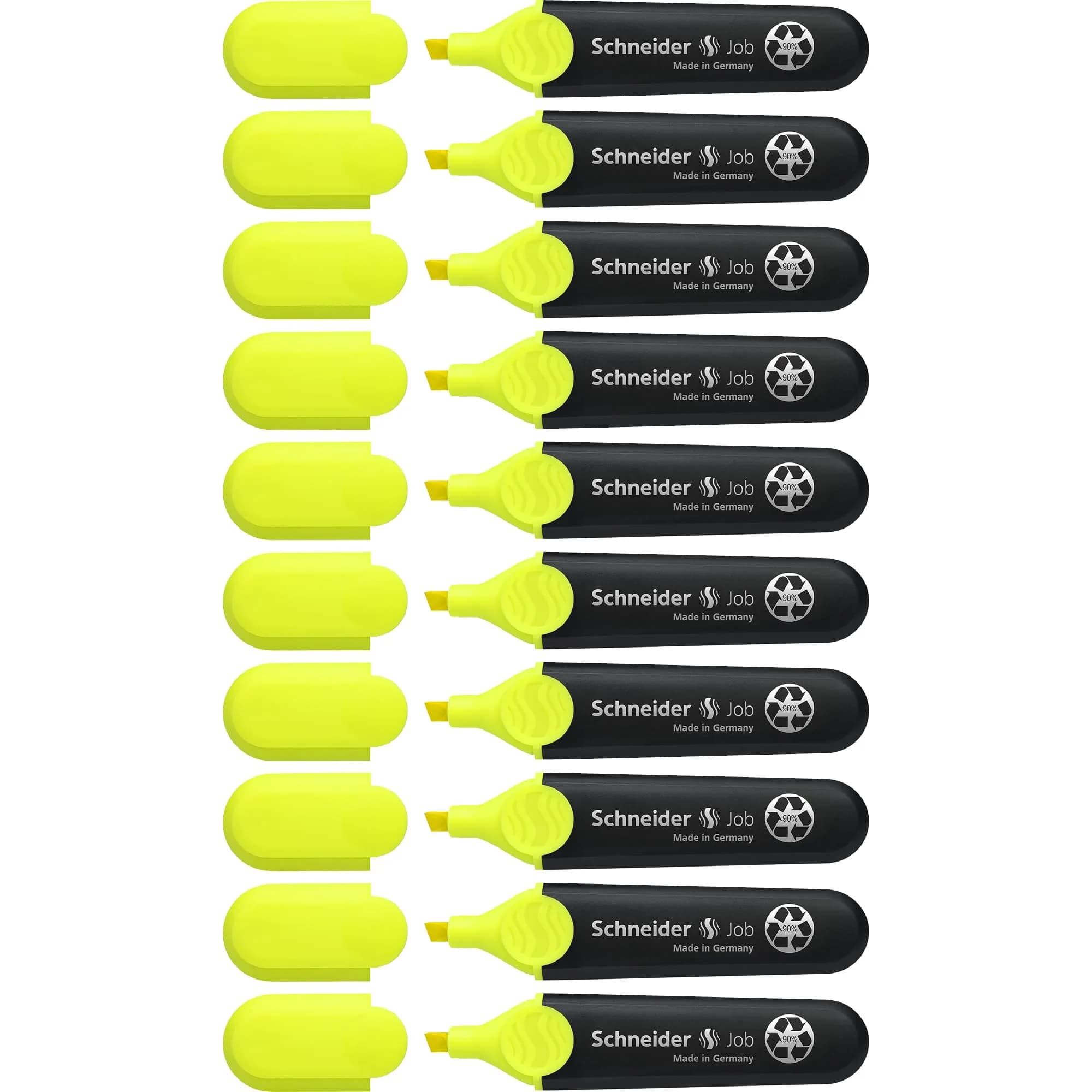 Schneider Job Highlighter, Chisel Tip, Yellow Ink, Box of 10 | Fade & Light Resistant - main product image