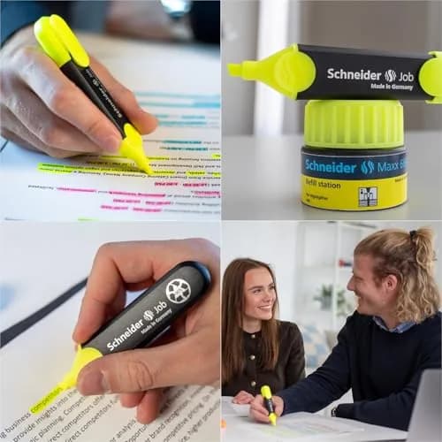 Schneider Job Highlighter Yellow Chisel Tip 10-Pack | Fluorescent Ink, 1-5mm Line Width thumbnail 3