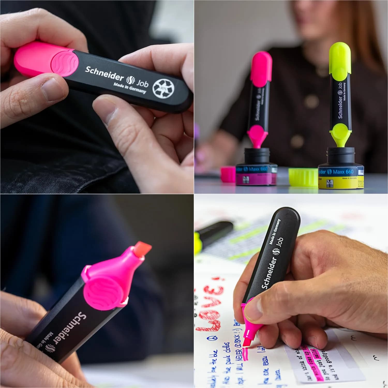Schneider Job Highlighter Chisel Tip 1 + 5 mm Pink Ink Pack of 10 | Fade-Resistant Ink - view 4