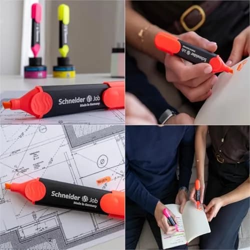 Schneider Job Highlighter Chisel Tip 1-5mm Coral Ink 10-Pack | Fade-Resistant & Light-Resistant thumbnail 3