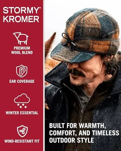 Stormy Kromer The Original Cap, Charcoal, Size 7 3/8 | Heritage Winter Hat with Earflaps thumbnail 2