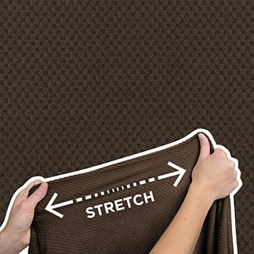 Zenna Home Maytex Pixel Ultra Soft Stretch 2-Piece Loveseat Slipcover, Chocolate 185.42 cm (73 in) | Patented Separate Seat Cushion thumbnail 5