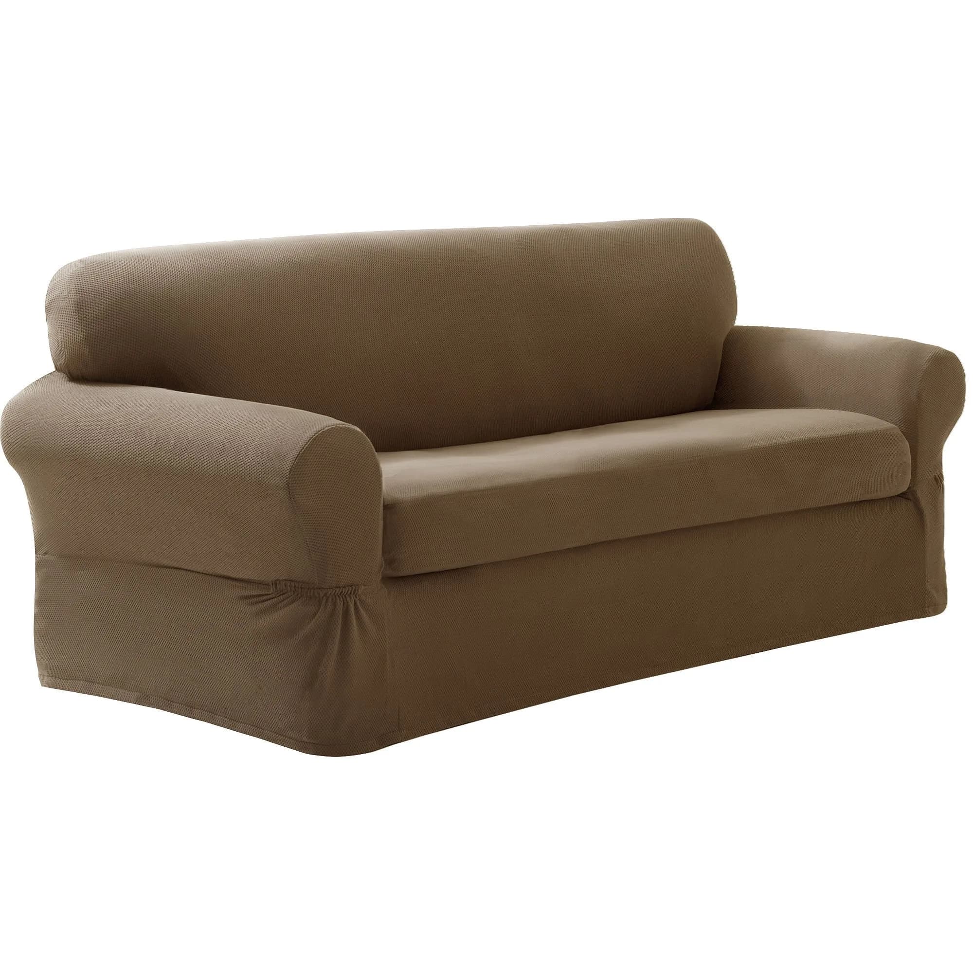 MAYTEX Pixel Ultra Soft Stretch Slipcover, 2-Piece Sofa, Sand | Fits Sofas up to 96" Long - main product image