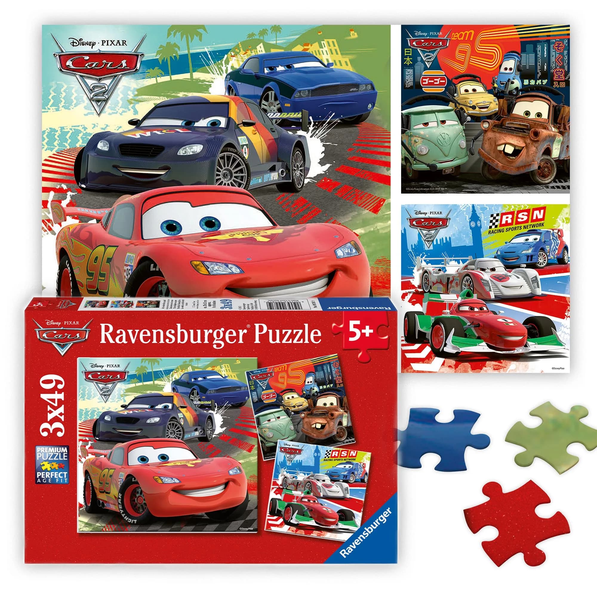 Ravensburger Disney Cars: Worldwide Racing Fun 49 Piece Jigsaw Puzzle Set for Kids Age 5+ | Screen-Free, Premium Quality - main product image