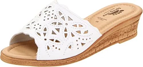Spring Step Estella Wedge Sandal - White - EU 42 / US 10.5-11 | Elegant Italian Leather Design with 1.75 in Wedge thumbnail 1