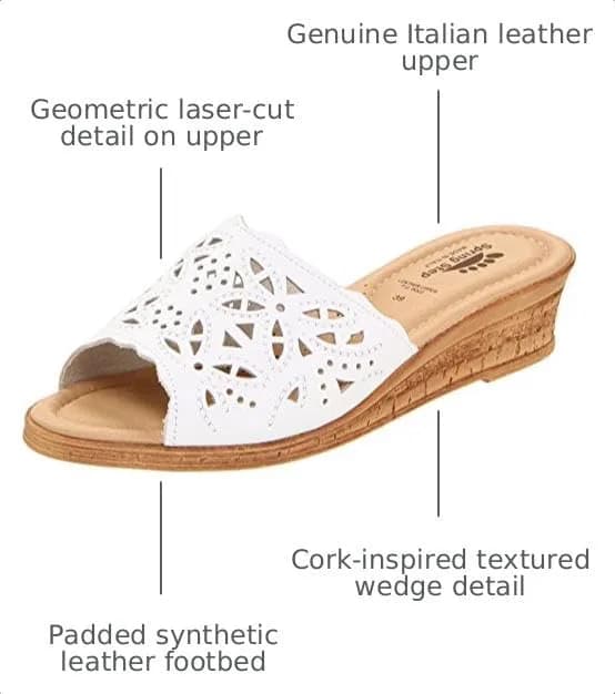 Spring Step Estella Wedge Sandal - White - EU 42 / US 10.5-11 | Elegant Italian Leather Design with 1.75 in Wedge thumbnail 4