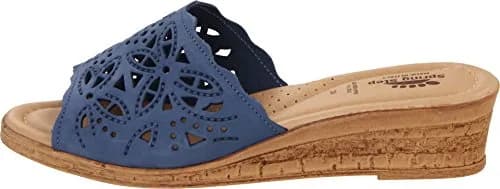Spring Step Estella Wedge Sandal - Blue - EU 41 / US 9.5-10 | Geometric Leather Wedge for Casual & Dress thumbnail 2
