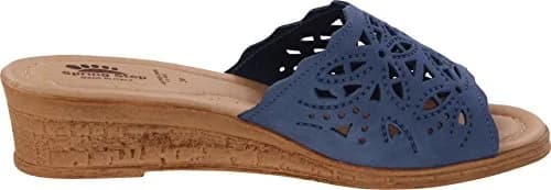 Spring Step Estella Wedge Sandal - Blue - EU 41 / US 9.5-10 | Geometric Leather Wedge for Casual & Dress thumbnail 3