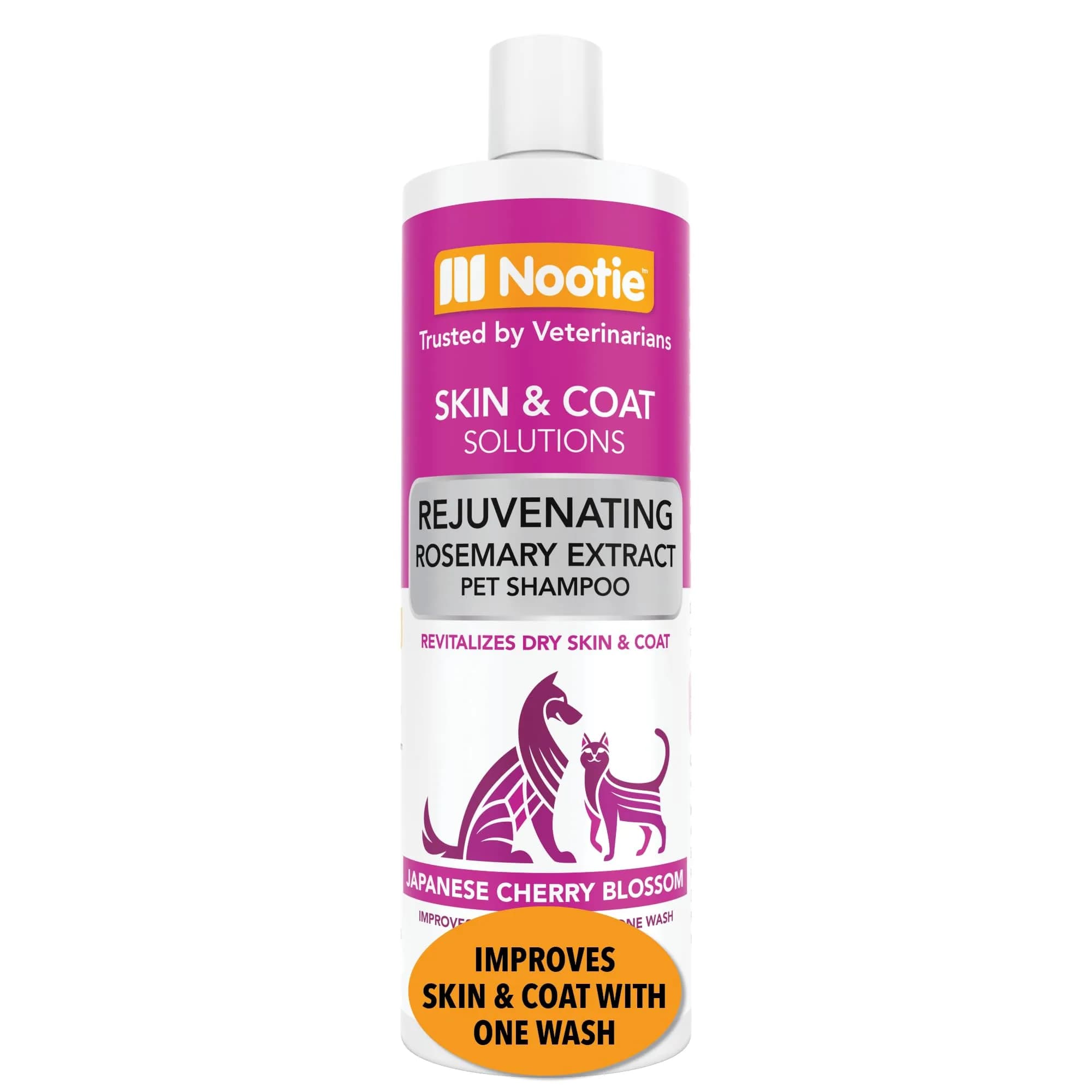Nootie Japanese Cherry Blossom Pet Shampoo for Sensitive Skin 473ml (16 fl oz) | Revitalizes Dry Skin & Coat - main product image