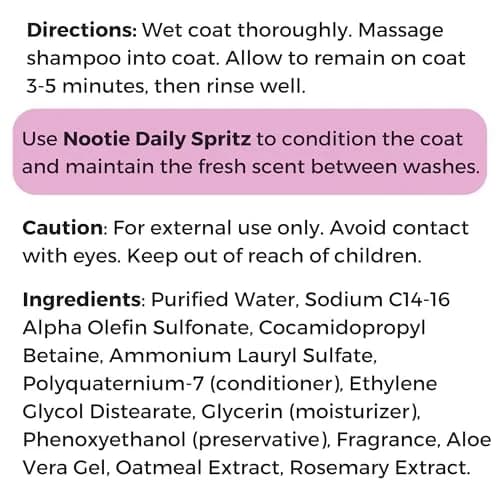 Nootie Japanese Cherry Blossom Pet Shampoo for Sensitive Skin 473ml (16 fl oz) | Revitalizes Dry Skin & Coat thumbnail 7