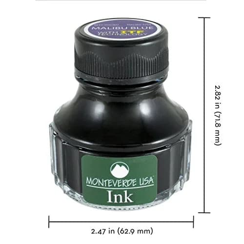 Monteverde Liquid Ink with ITF Technology 90ml Malibu Blue | Smooth, Fade-Resistant Fountain Pen Ink thumbnail 2