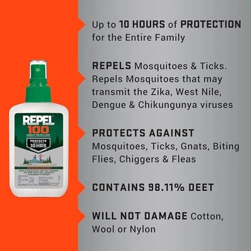 Repel 100 Insect Repellent Pump Spray 118ml (4 Fl Oz) | 10-Hour Protection Against Mosquitoes, Ticks, and Biting Flies thumbnail 7