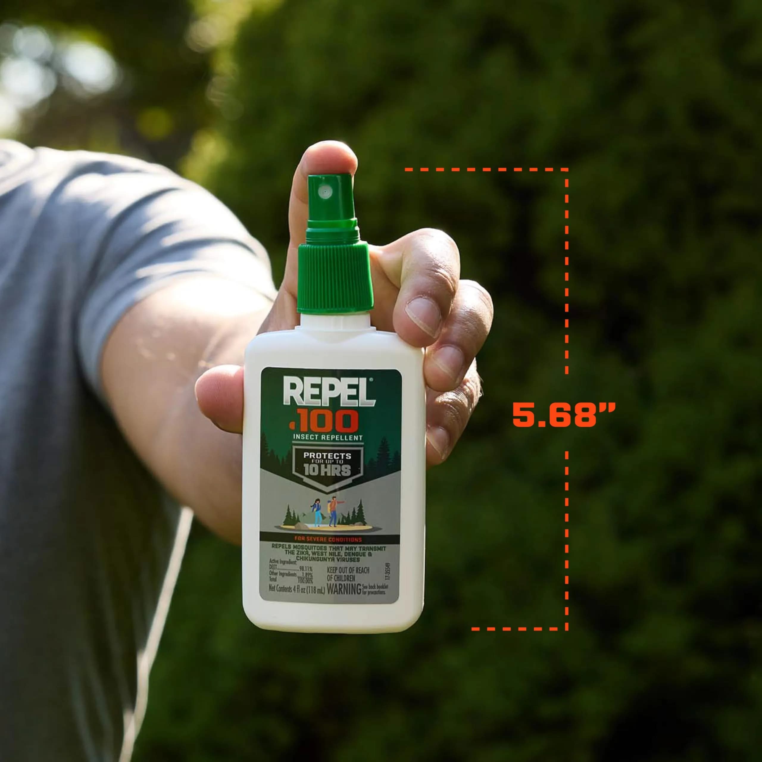Repel 100 Insect Repellent Pump Spray 118ml (4 Fl Oz) | 10-Hour Protection Against Mosquitoes, Ticks, and Biting Flies - view 8