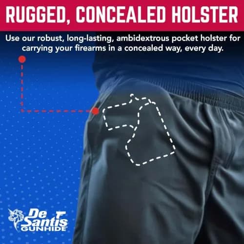DeSantis Nemesis Pocket Holster Fits SIG P238, S&W M&P Bodyguard 380 | Ambidextrous, No-Slip, Concealed Carry thumbnail 4