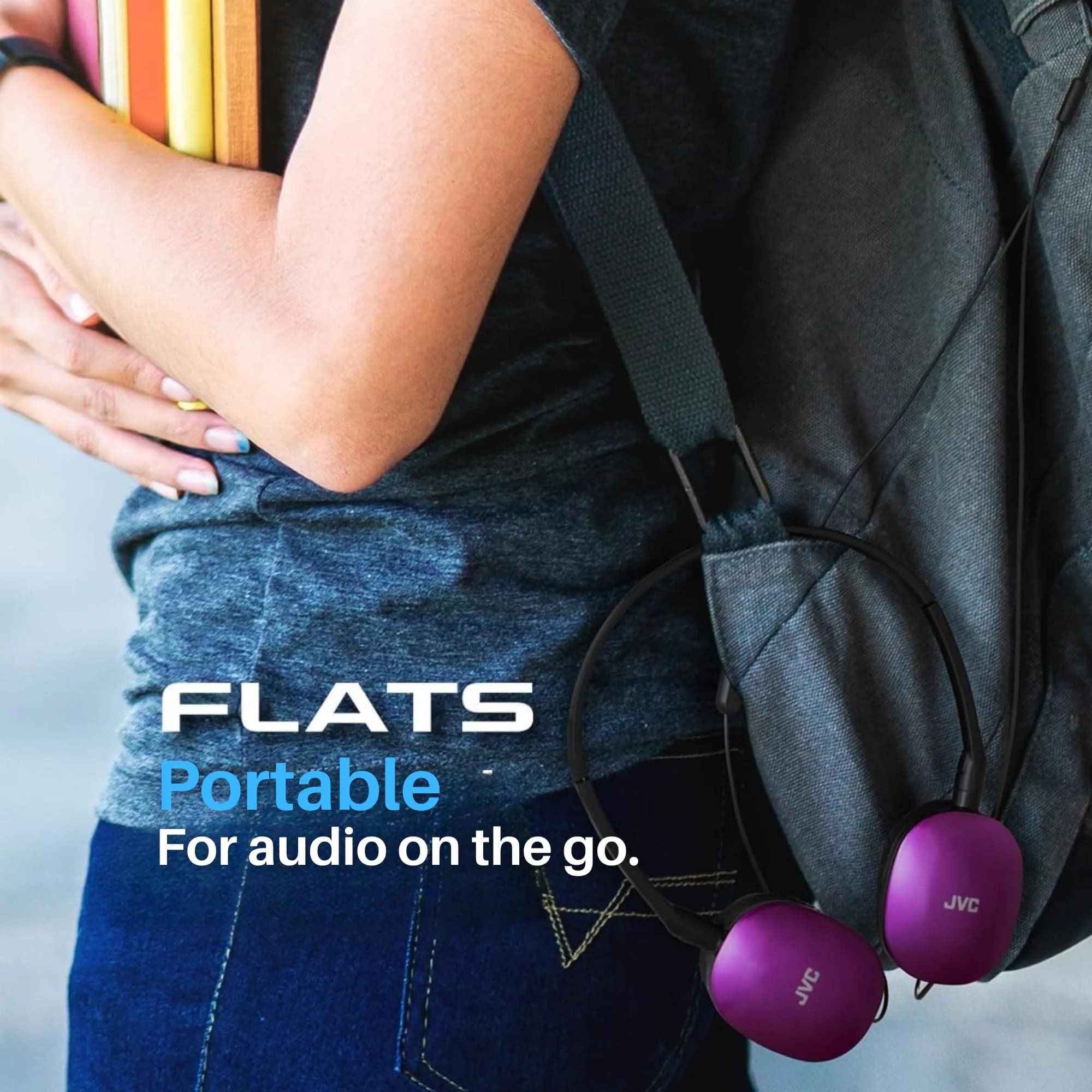 JVC Flats On-Ear Wired Headphones - Violet - 30mm Driver | 1.18" (30mm) Dynamic Driver - view 6
