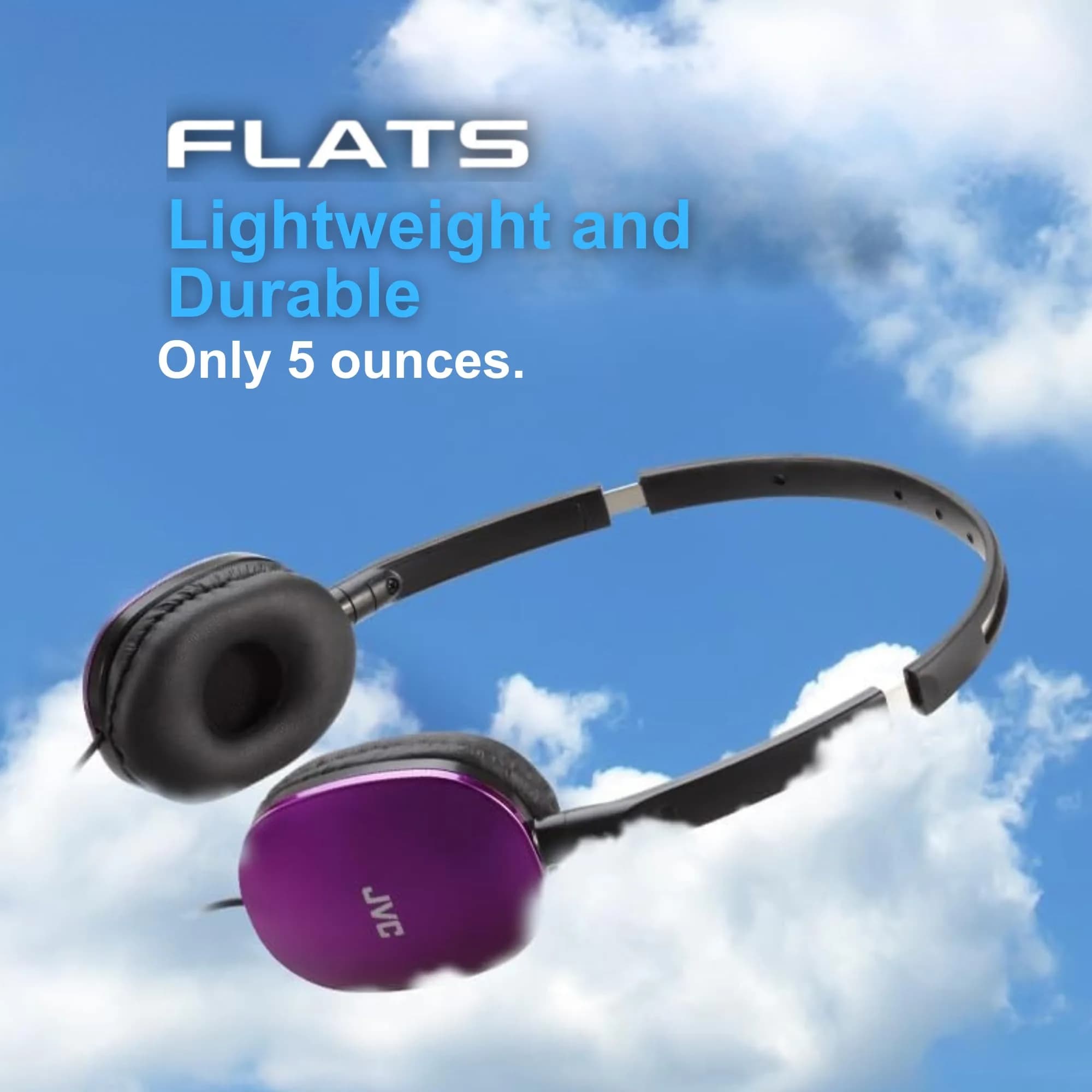 JVC Flats On-Ear Wired Headphones - Violet - 30mm Driver | 1.18" (30mm) Dynamic Driver - view 7