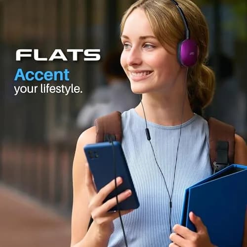 JVC Flats On-Ear Wired Headphones - Violet - 30mm Driver | 1.18" (30mm) Dynamic Driver - view 3