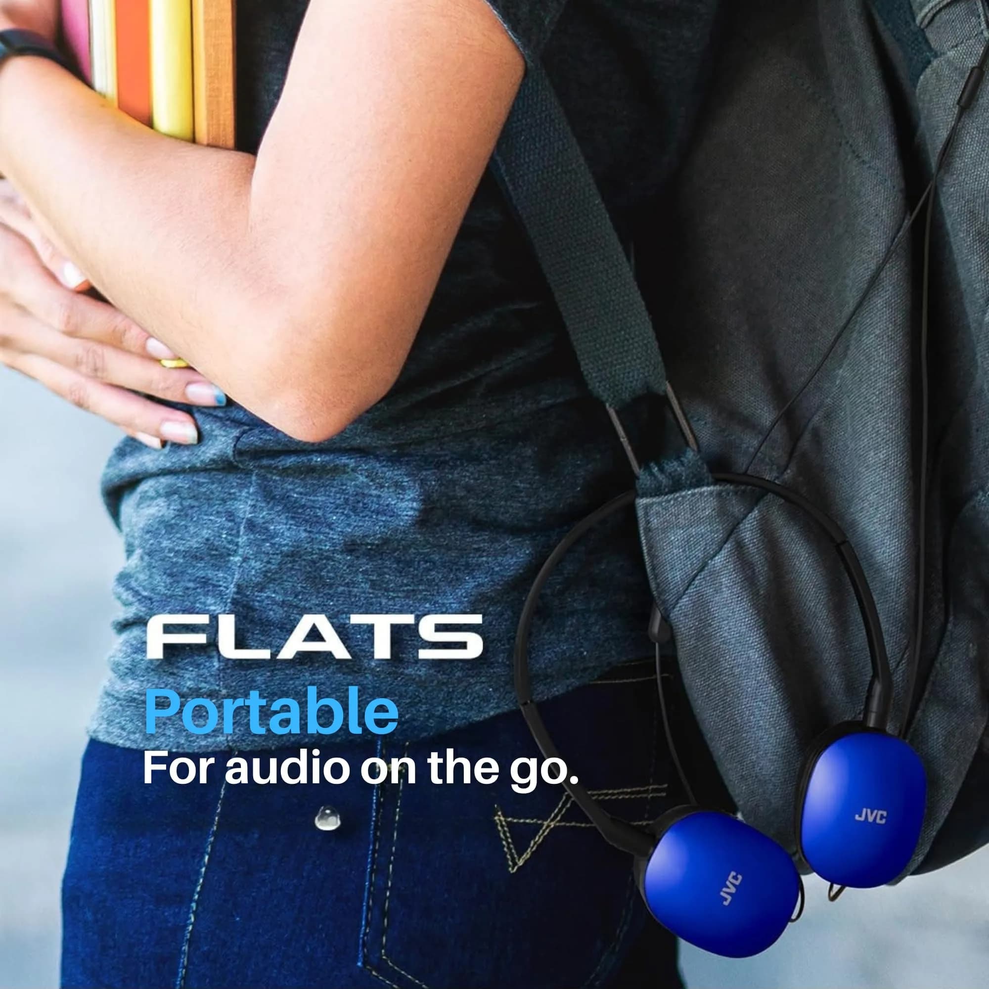 JVC Flats On-Ear Wired Headphones Pink | 30mm Driver, Foldable Design, 3.5mm Plug - view 6