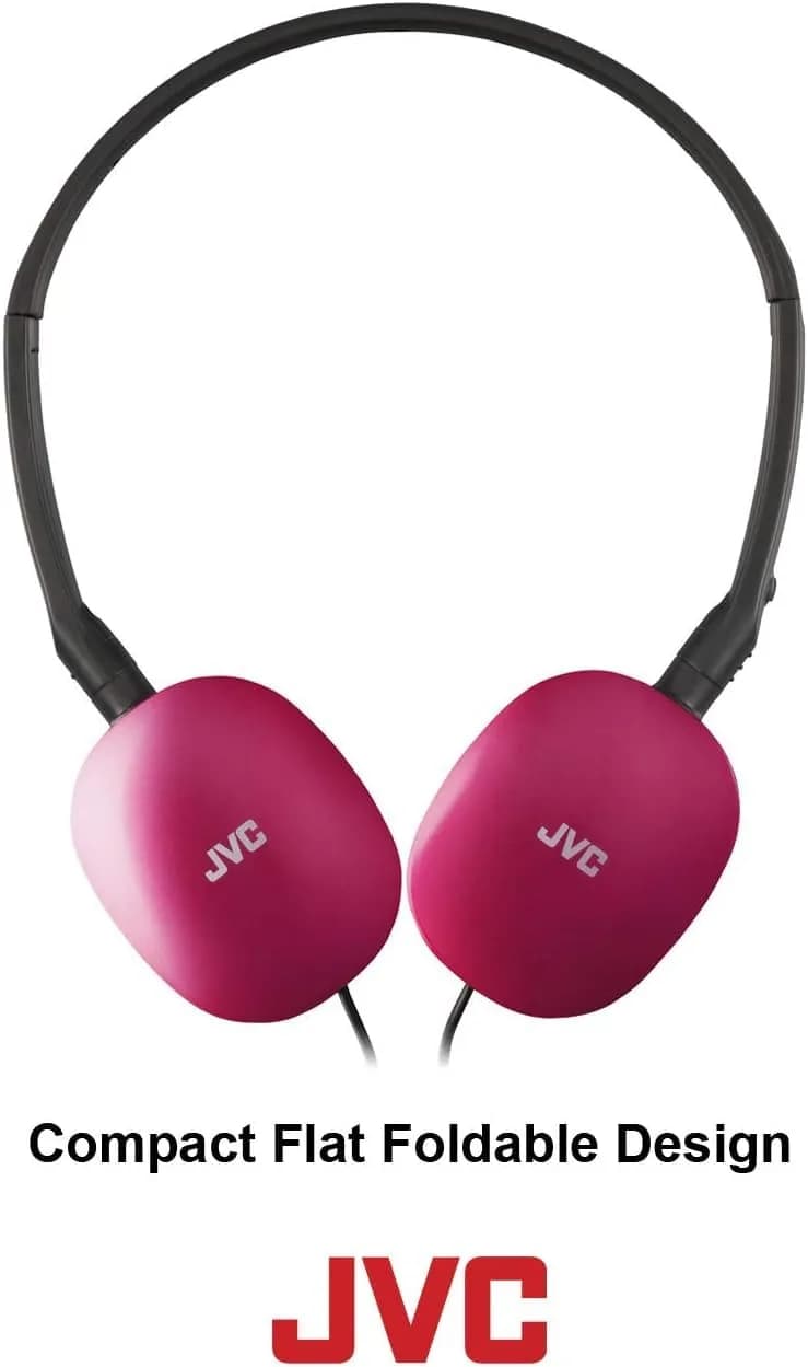 JVC Flats On-Ear Wired Headphones Pink | 30mm Driver, Foldable Design, 3.5mm Plug - view 3