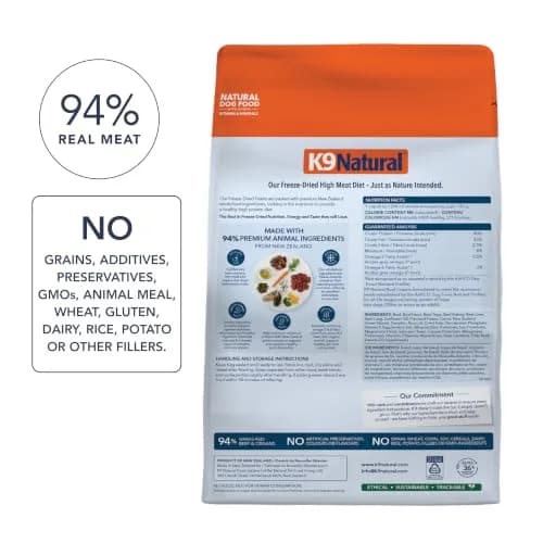 K9 Natural Freeze Dried High Protein Grain-Free Dog Food or Topper | Raw, NZ Made, Complete Nutrition thumbnail 2