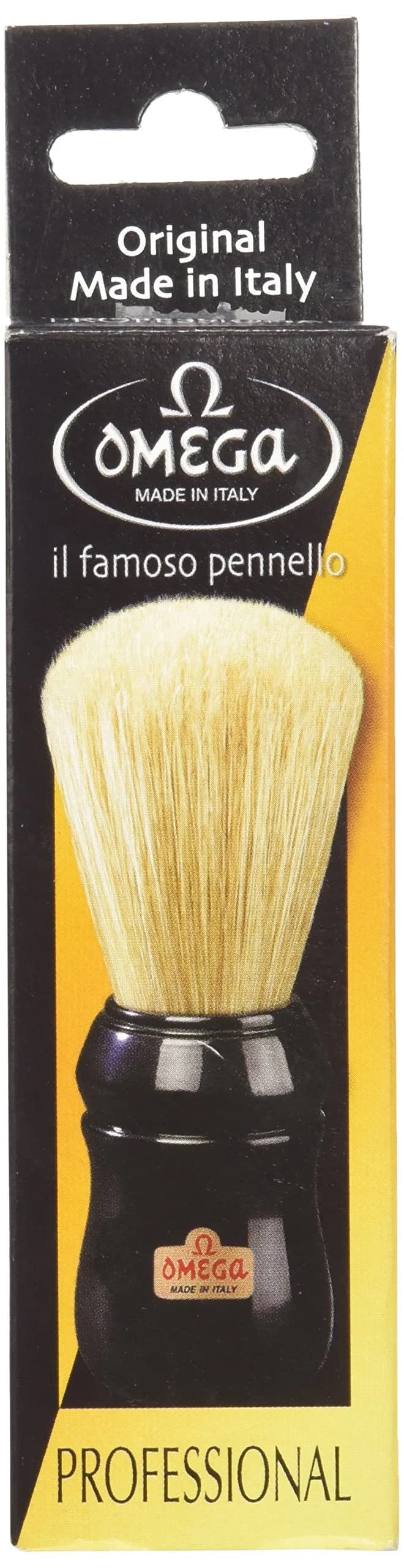 Omega Pure Bristle 10049 Shaving Brush, Black | Classic Hog Bristle for Rich Lather - view 2