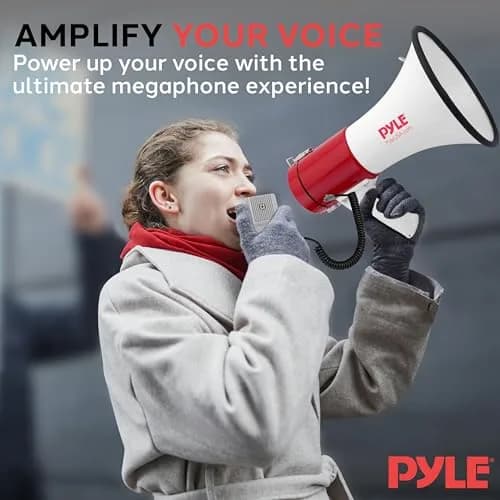 Pyle Megaphone 50W PA Bullhorn - Built-in Siren, Adjustable Volume & 1760 Yard Range, Record Function for Sports & Safety thumbnail 6