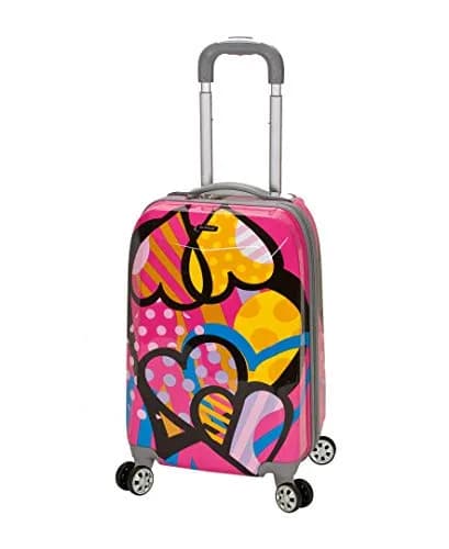 Rockland Vision Hardside Spinner Wheel Luggage 20" | Durable Polycarbonate Carry-On with Love Pattern thumbnail 1