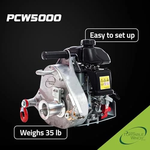 Portable Winch PCW5000 Gas Capstan Winch 35 lbs | 2,200 lbs Capacity, Honda GXH50 Engine, Unlimited Distance thumbnail 5