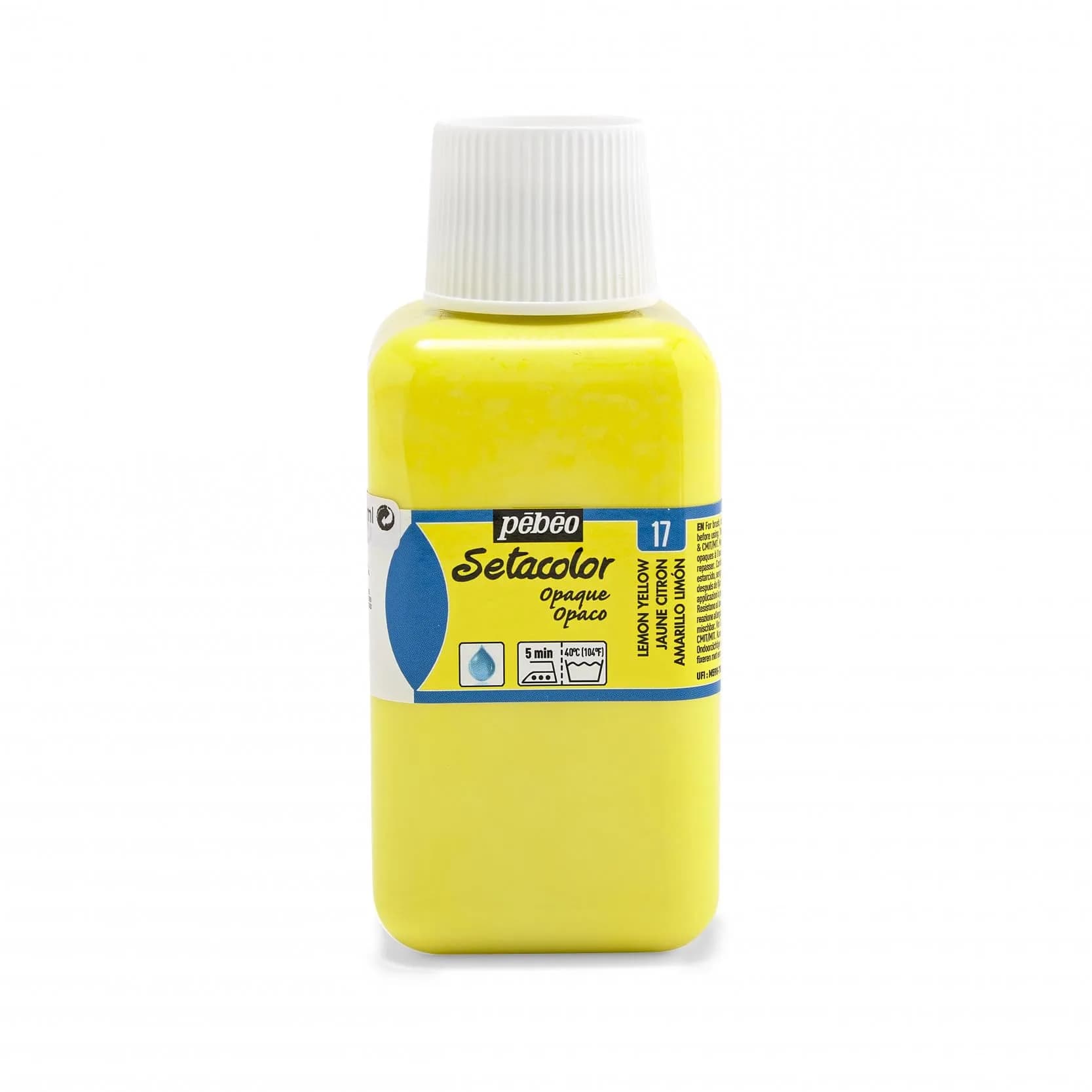 PEBEO Setacolor Opaque Fabric Paint 250ml Lemon | Vibrant, Wash-Resistant, Ready-to-Use — Lemon