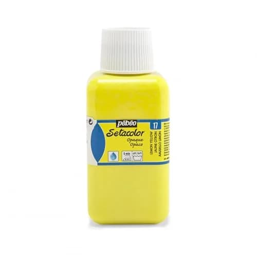 PEBEO Setacolor Opaque Fabric Paint 250ml Lemon | Vibrant, Wash-Resistant, Ready-to-Use thumbnail 1