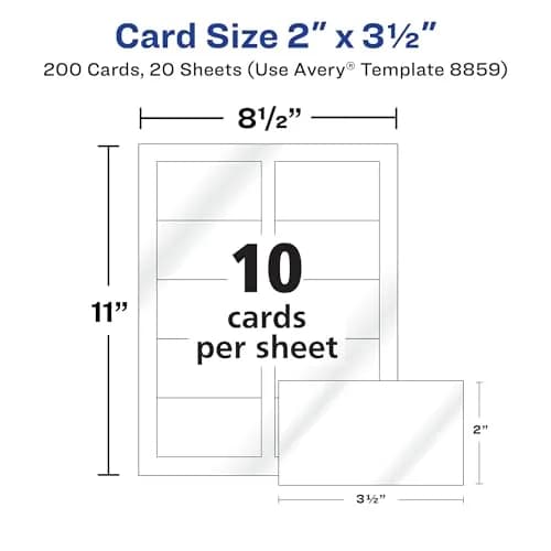 Avery Clean Edge Printable Business Cards 200 Cards (2" x 3.5") | Sure Feed Technology for Inkjet Printers thumbnail 8