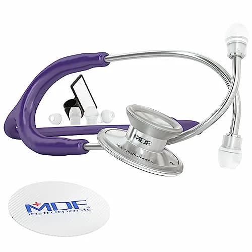 MDF Instruments Acoustica Lightweight Dual Head Stethoscope 31.2 x 0.8 inches | Accurate auscultation for doctors, nurses, students in India thumbnail 1