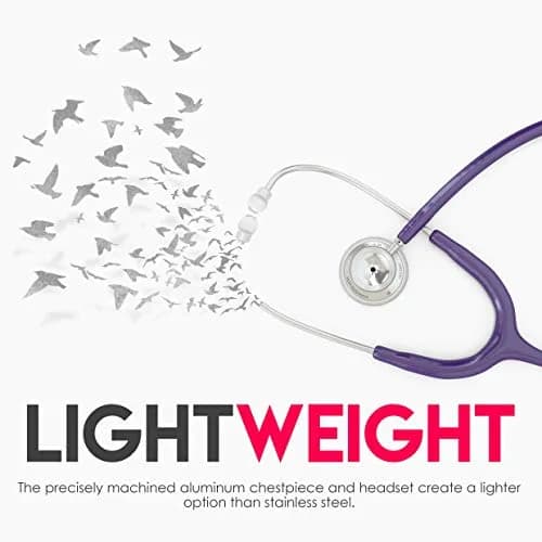 MDF Instruments Acoustica Lightweight Dual Head Stethoscope 31.2 x 0.8 inches | Accurate auscultation for doctors, nurses, students in India thumbnail 3