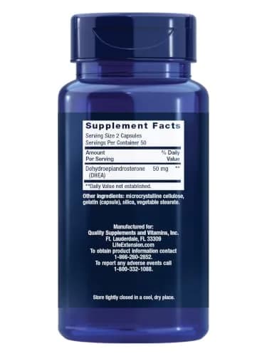 Life Extension DHEA 25 mg | Hormone Balance, 100 Capsules, Gluten-Free thumbnail 2