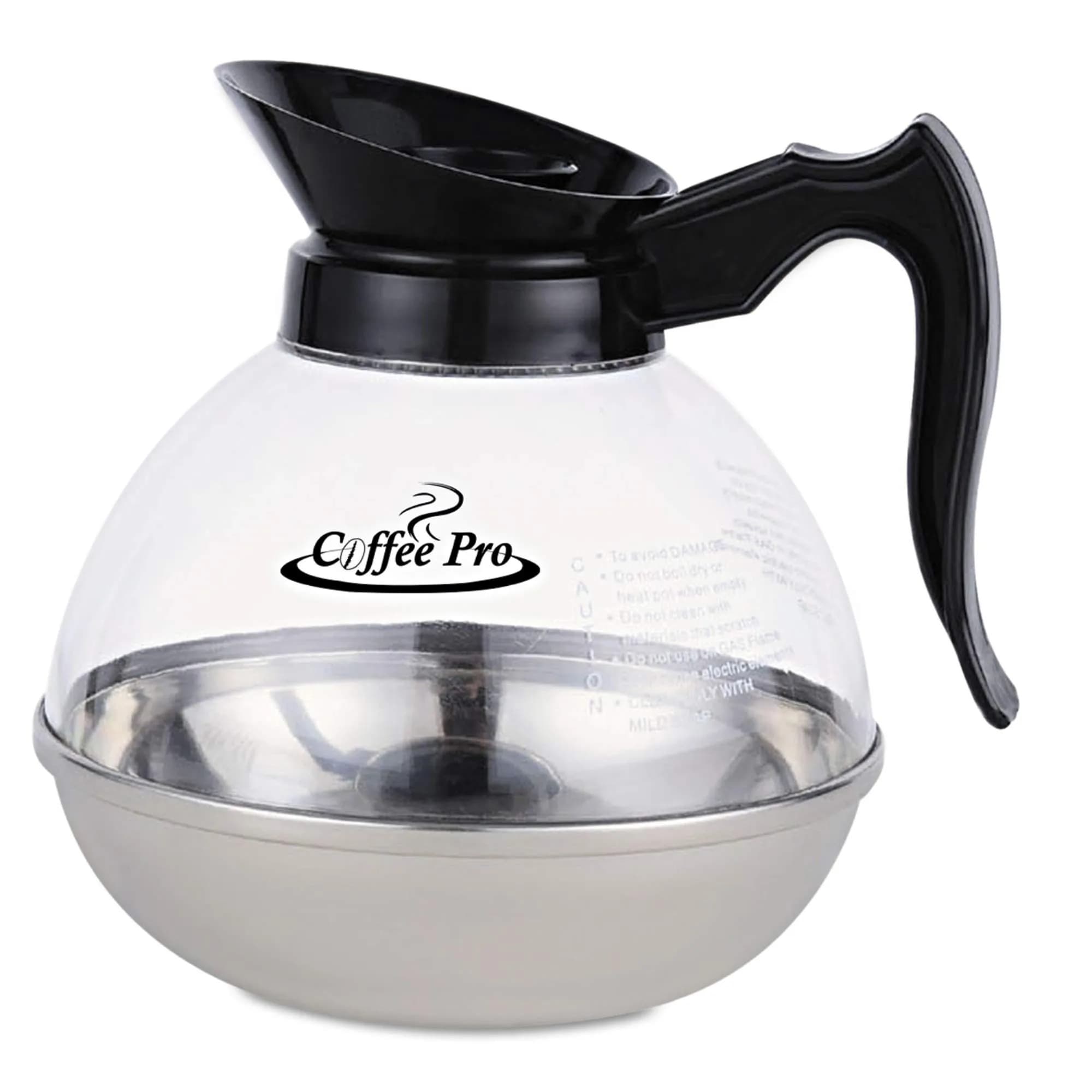 Coffee Pro CPU12 Unbreakable Coffee Decanter 12 Cup | Durable Stainless Steel & Polycarbonate