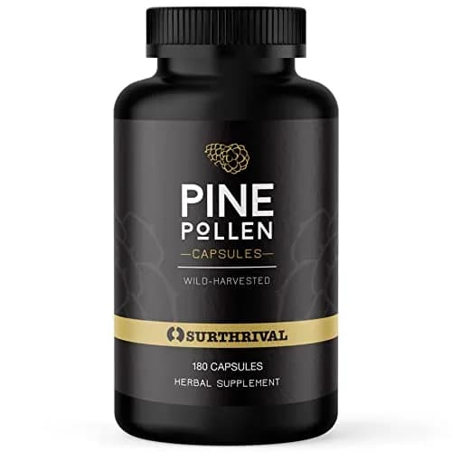 Surthrival Pine Pollen Powder Capsules 180 Count | Energy & Endurance Support thumbnail 1
