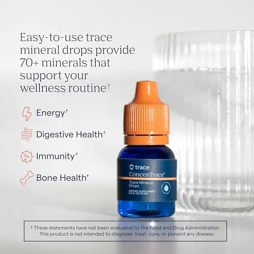 Trace Minerals ConcenTrace Mineral Drops, 15ml (0.5 Fl Oz) | 70+ Ionic Minerals for Energy & pH Balance thumbnail 2