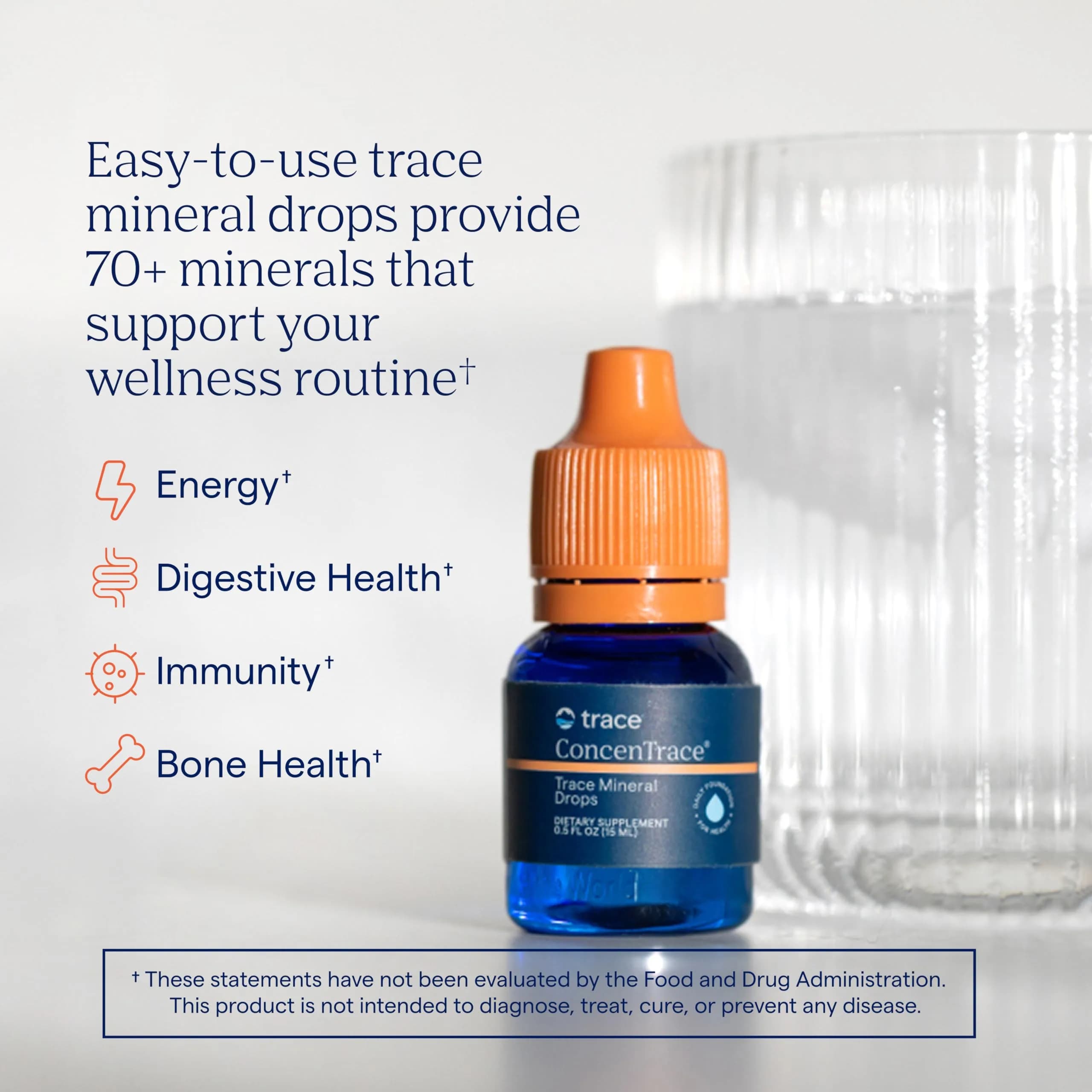 Trace Minerals ConcenTrace Mineral Drops, 15ml (0.5 Fl Oz) | 70+ Ionic Minerals for Energy & pH Balance - view 2