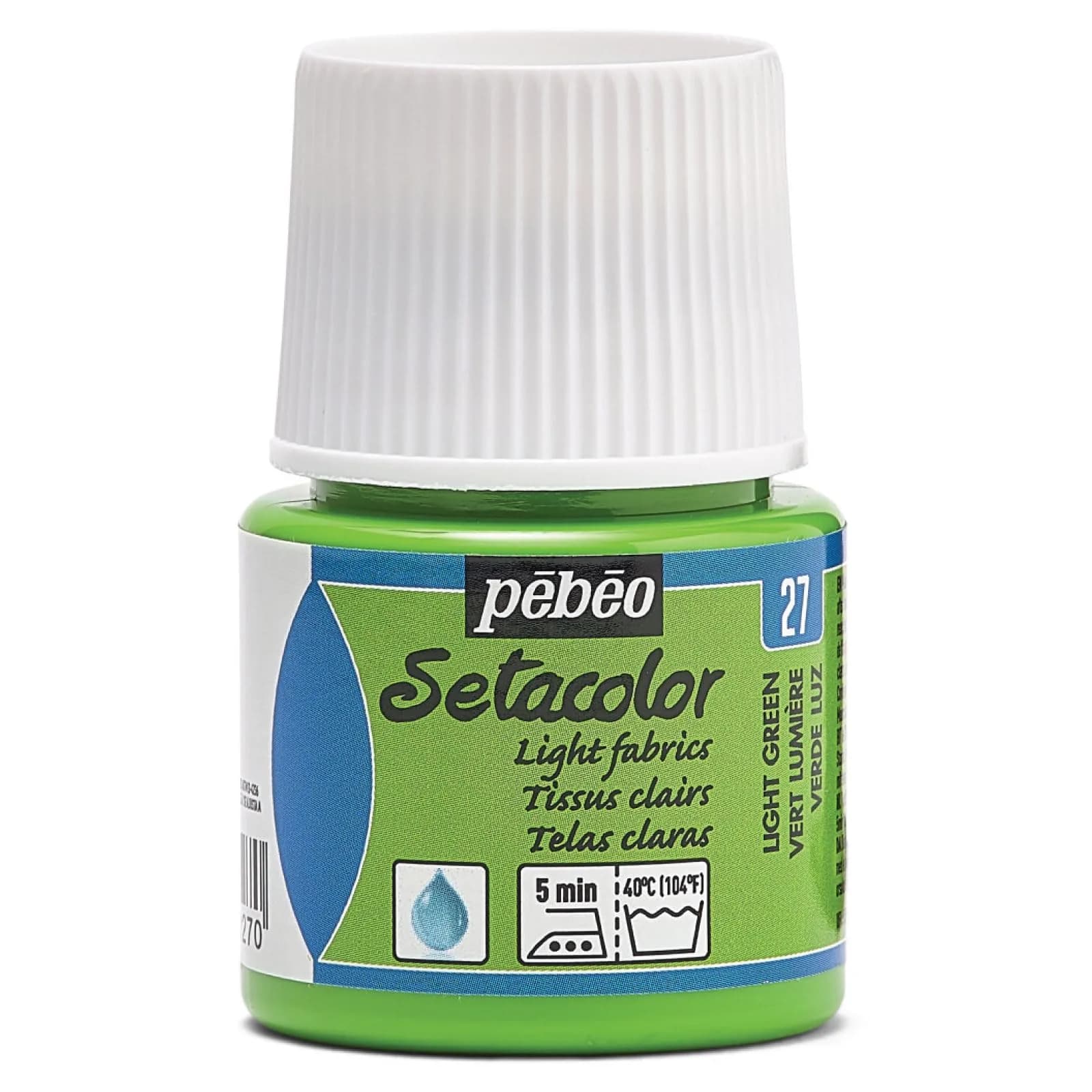 Pebeo Setacolor Light Fabrics Paint 45ml (1.52 Fl Oz) | ASTM D-4236 Certified for Light Fabrics - main product image