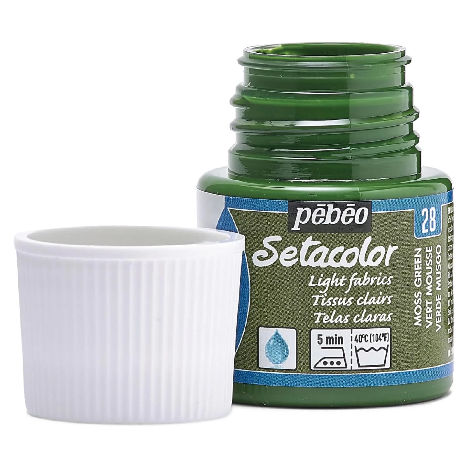 PEBEO Setacolor Light Fabrics Paint 45ml (1.52 Fl Oz) Moss Green | Permanent & Washable Fabric Paint - view 2