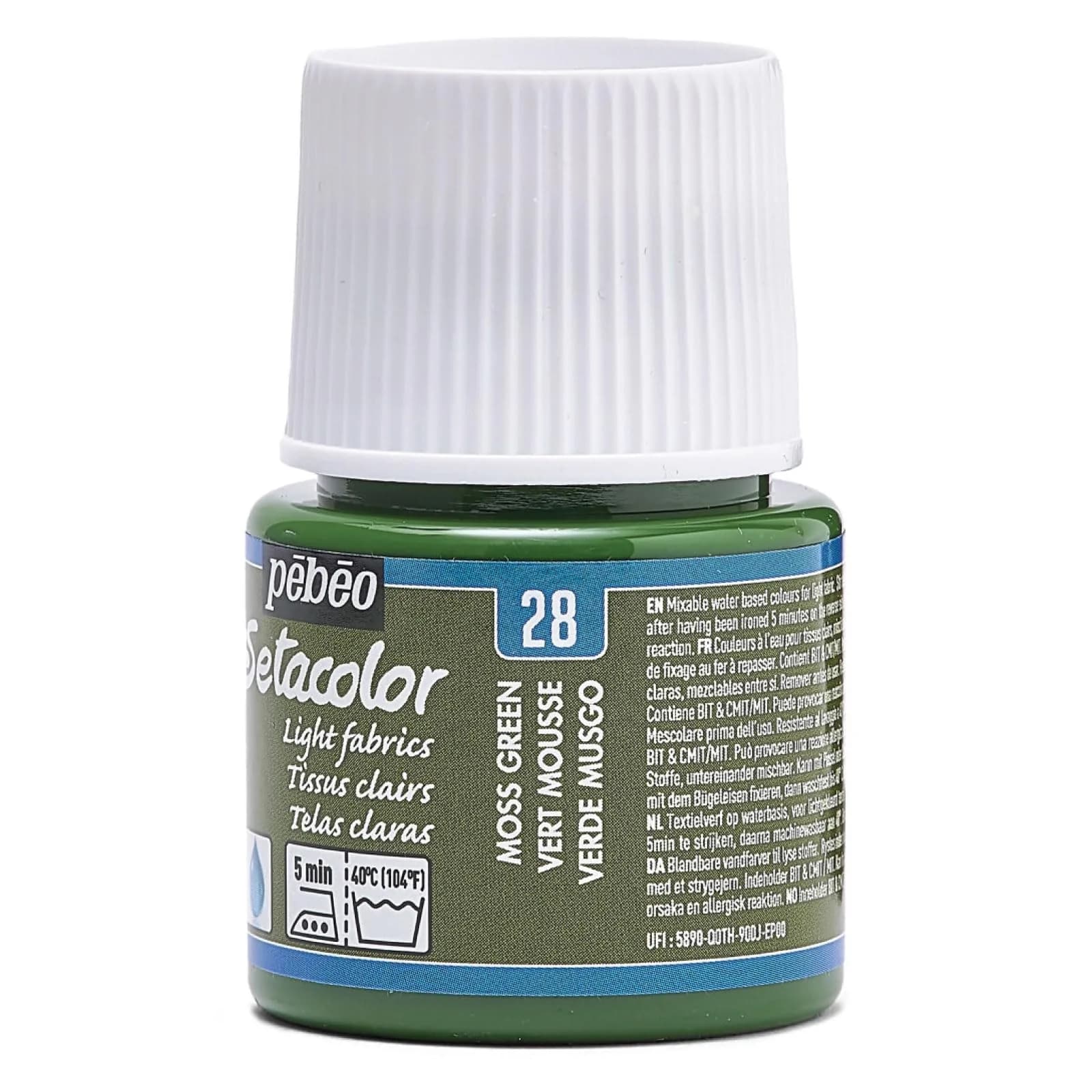 PEBEO Setacolor Light Fabrics Paint 45ml (1.52 Fl Oz) Moss Green | Permanent & Washable Fabric Paint - view 4