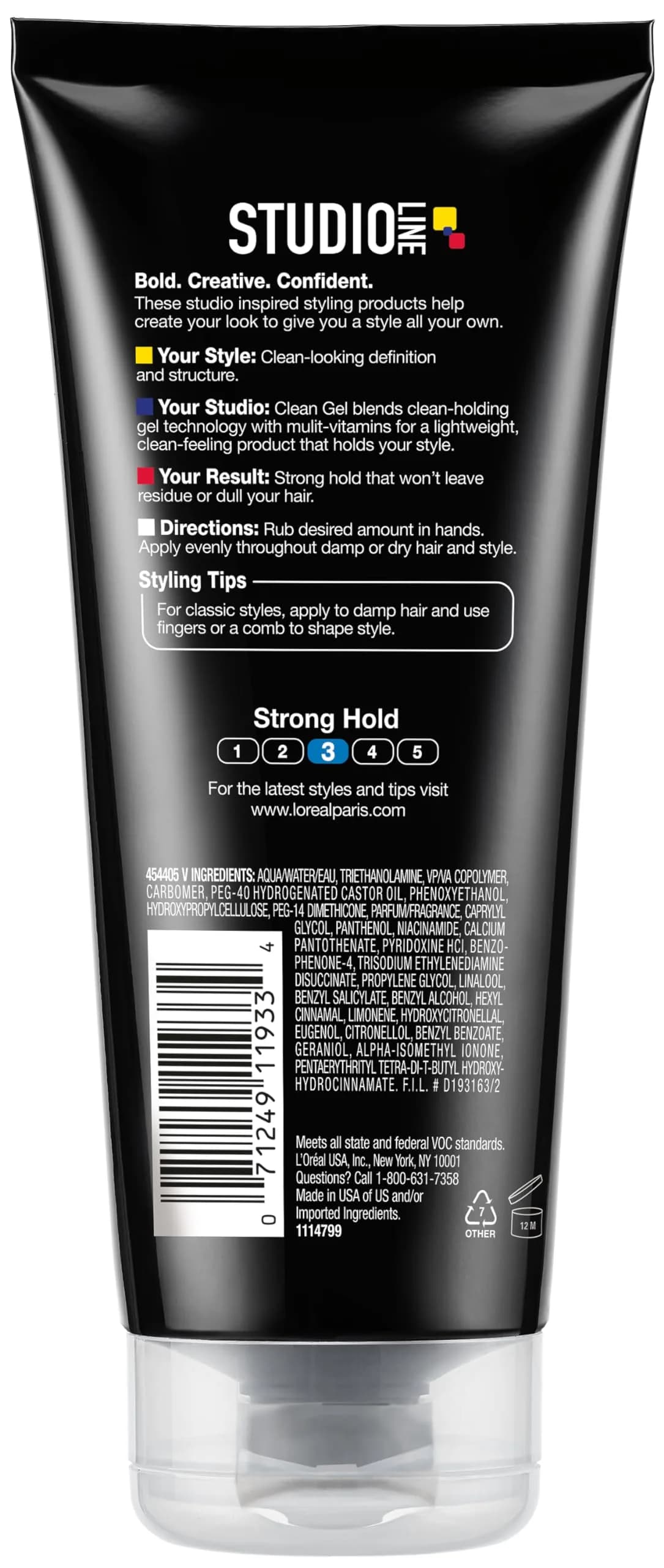 L'Oreal Paris Studio Line Clear Minded Clean Gel Strong Hold 200ml (6.8 Fl Oz) | No Buildup, Flexible Control - view 6