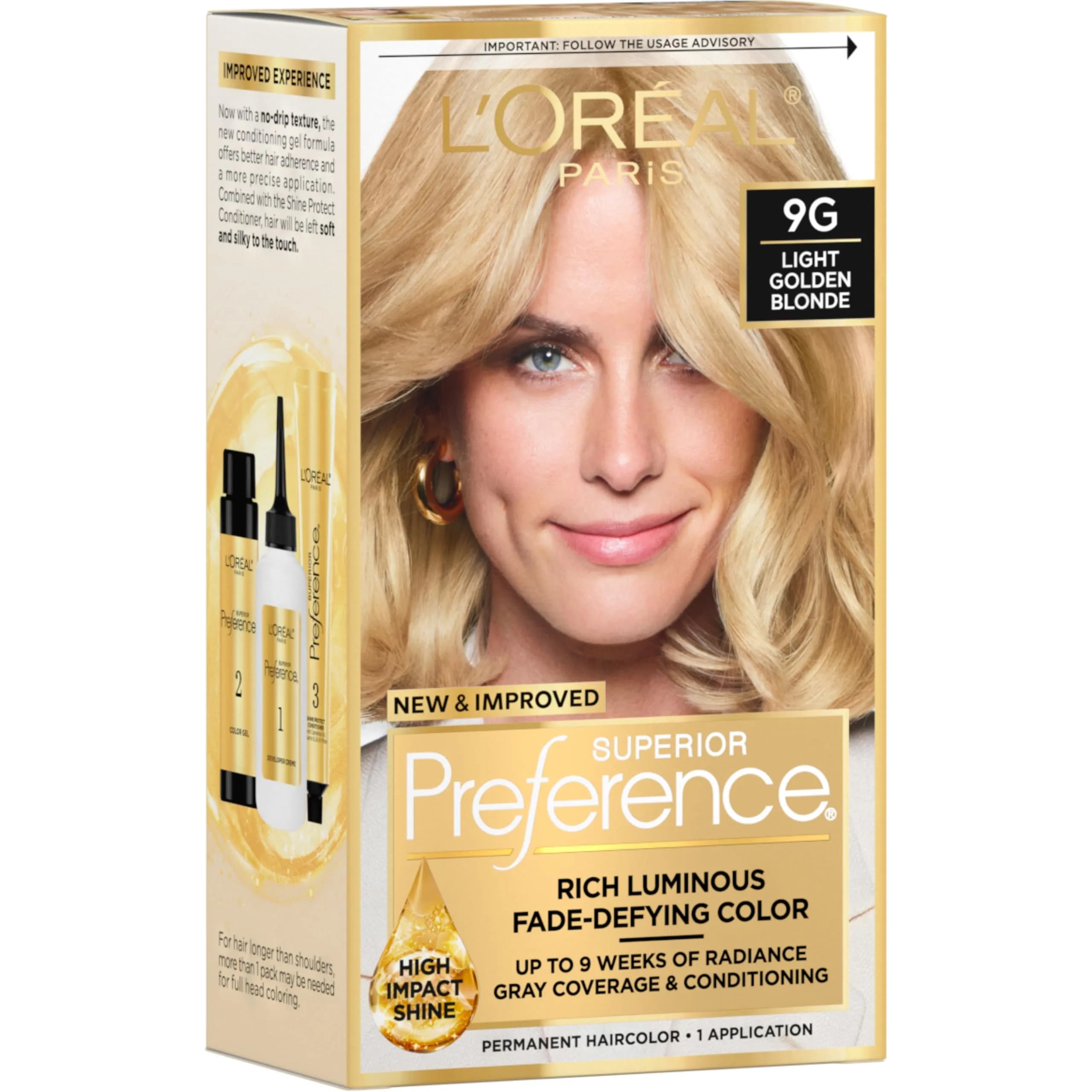 L'Oreal Paris Superior Preference 9G Light Golden Blonde Permanent Hair Color - main product image