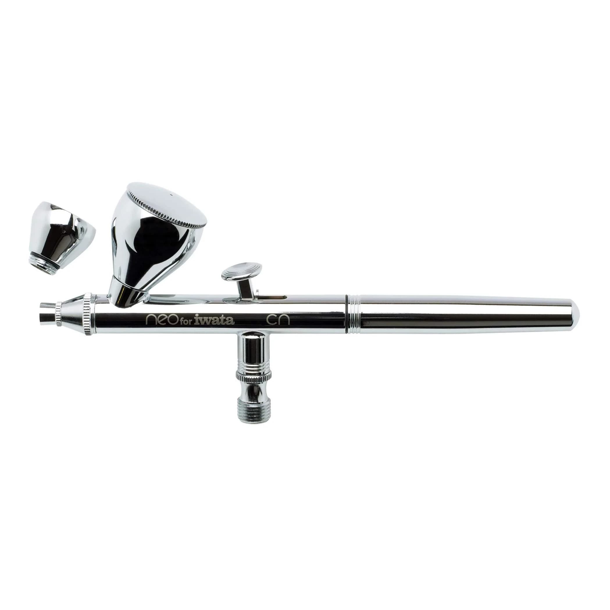 Iwata NEO CN Dual Action Airbrush Kit with 0.24 oz & 0.10 oz Cups | Fine Atomization for Arts & Crafts